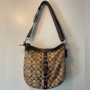 Coach Chelsea Signature Brown Canvas Shoulder Tote Bag Purse